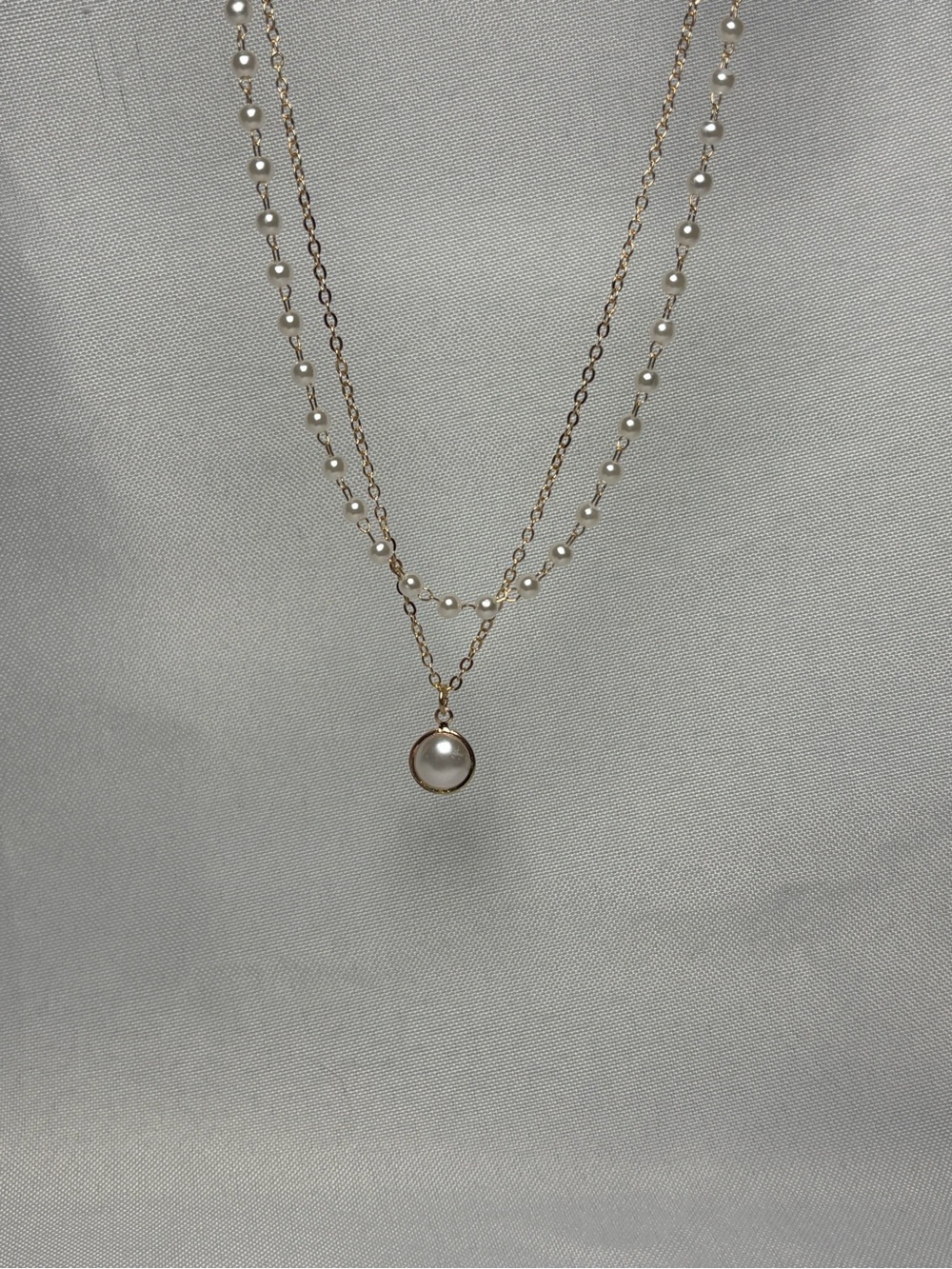 NEW Gold-Tone Layered Pearl Necklace